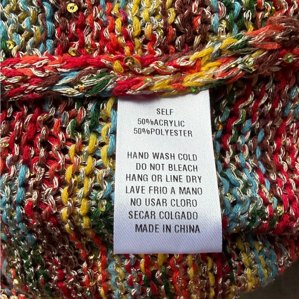 Easel Colorful Fringe Open-Front Cardigan - Picture 6 of 6